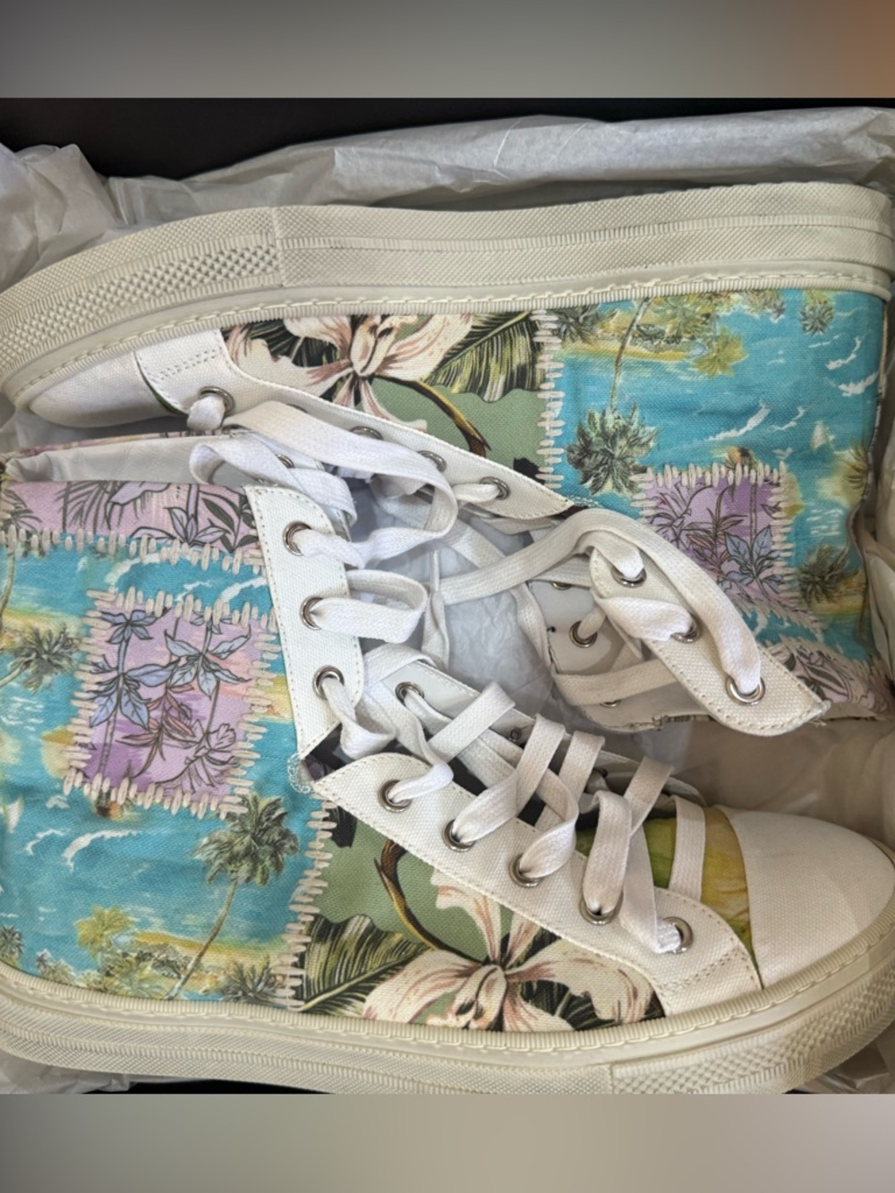 Amiri Men's Hawaiian Reconstructed High-Top Sneakers